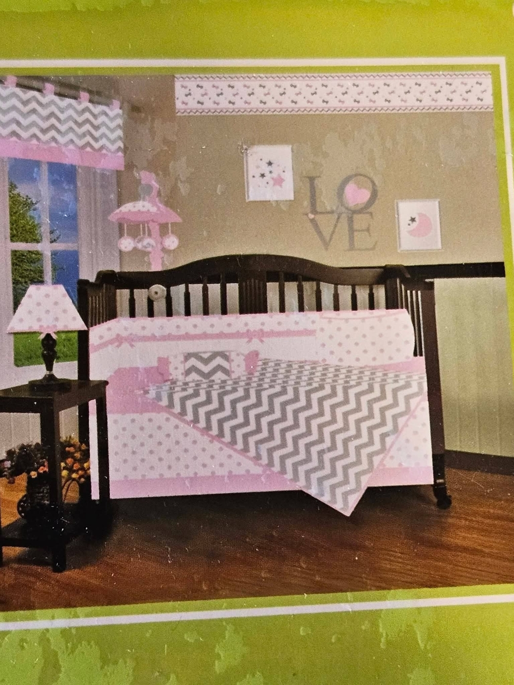 Baby Crib Bedding Set in Pink and Gray - Optima Boutique